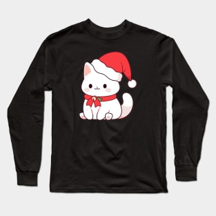 Kawaii Xmas Kitten Long Sleeve T-Shirt